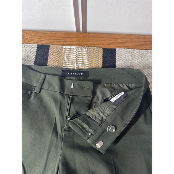 Liverpool Pant Women 2/26 Peat Green Trouser Flat Front Boot Cut Style #XM5069EA - Picture 7 of 7